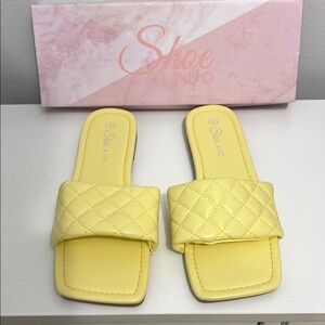 Yellow Quilted Flats